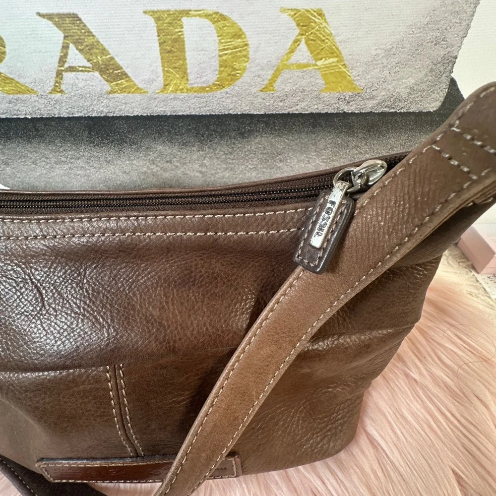 Fossil Tan Leather Hobo Bag